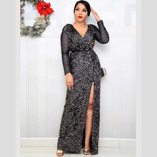 Load image into Gallery viewer, African Dresses For Women Africa Clothing Long Dresses Tunic High Waist Female Sequin Glitter Evening Maxi Dress Dashiki Africa