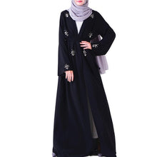 Load image into Gallery viewer, Diamonds Muslim Open Abaya Kimono Robe Dubai Hijab Dress Kaftan Turkey Abayas For Women Caftan Oman Islamic Prayer Clothes Ropa
