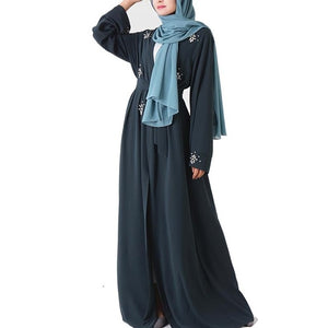 Diamonds Muslim Open Abaya Kimono Robe Dubai Hijab Dress Kaftan Turkey Abayas For Women Caftan Oman Islamic Prayer Clothes Ropa