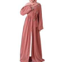 Load image into Gallery viewer, Diamonds Muslim Open Abaya Kimono Robe Dubai Hijab Dress Kaftan Turkey Abayas For Women Caftan Oman Islamic Prayer Clothes Ropa
