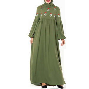 Green Arabic Abaya Dubai Hijab Muslim Dress Kaftan Abayas For Women Turkish Dresses Caftan Grote Maten Dames Kleding Baju Muslim